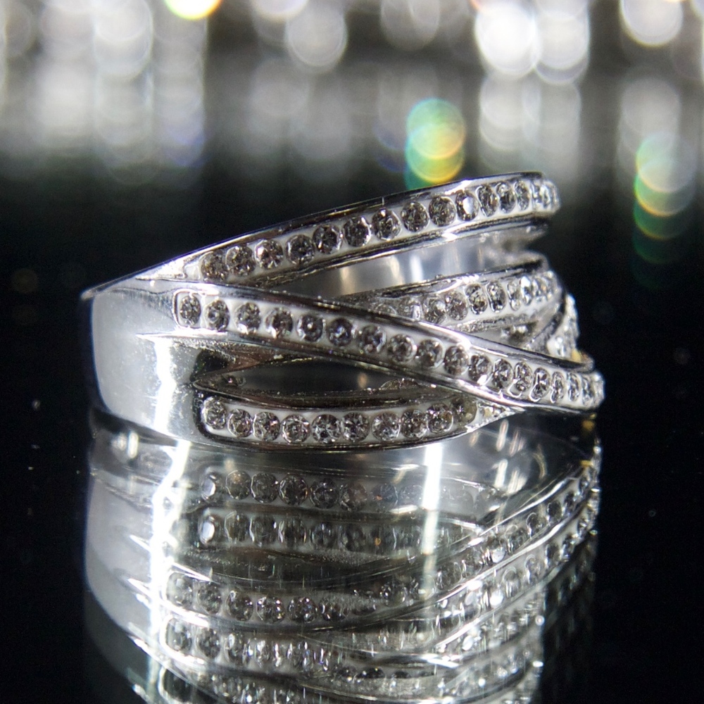 14kt Gold Dipped Swarovski Channel Ring - image 7